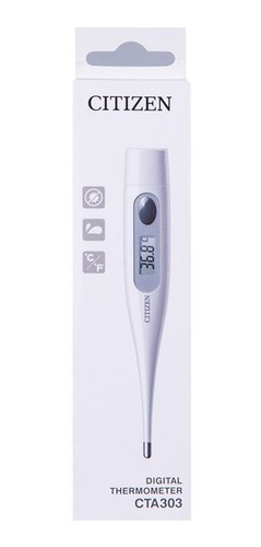 Termometro Digital Medico Citizen De Bolsillo Con Pantalla Color Blanco