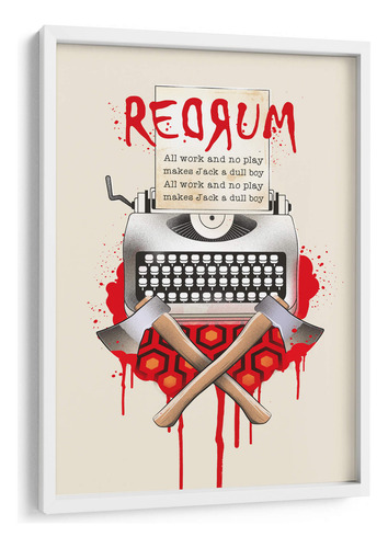 Cuadro Enmarcado Blanco Redrum The Shining 40x60