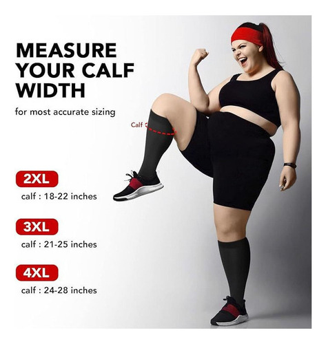 N. 3pares Calcetines Compresión Talla Grande,pantorrilla