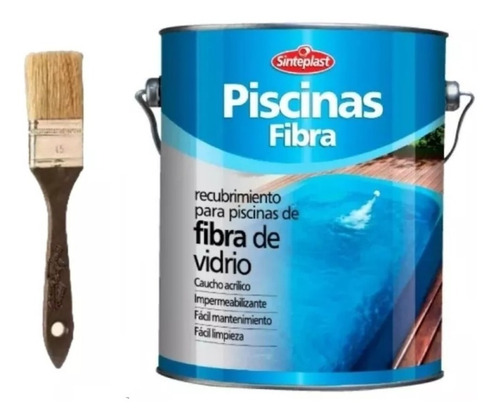 Piscinas Fibra - Pintura Piletas Plásticas 1 L + Pincel