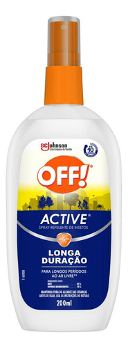 Repelente Active Spray Longa Duração 200ml Off!