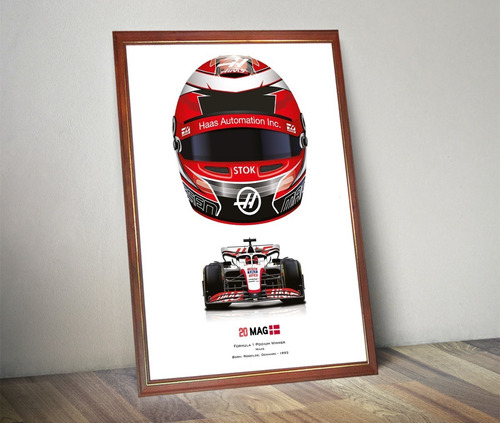 Cuadro Decorativo Poster Kevin Magnussen Haas F1 Fórmula 1