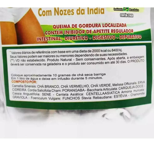 02 Remedio Seca Barriga Chá Com Nozes Regulador Intestinal