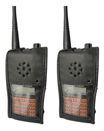 Kit 2 Capa Couro Radio Baofeng Walkie Talkie Uv 9r E 9r Plus