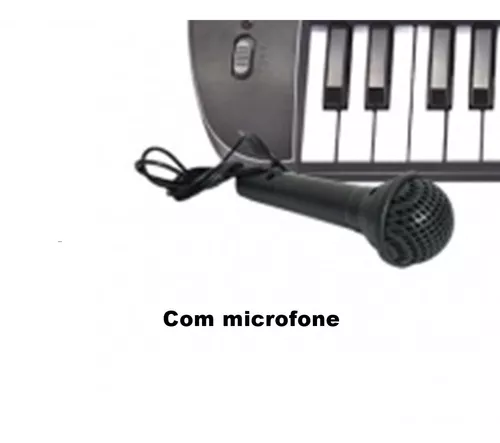 Teclado Infantil Eletrônico Musical para Criança com Microfone Preto -  Aladim Kids