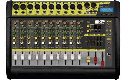 Mixer Mesa De Som Amplificada Skp 10 Canais Vz-100ii Usb 200