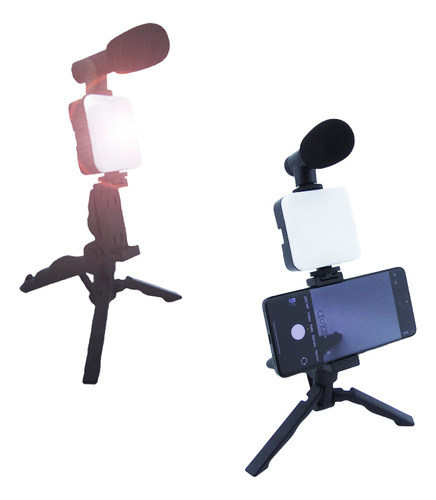Estabilizador Para Smartphone Tripode Luz Microfono Control