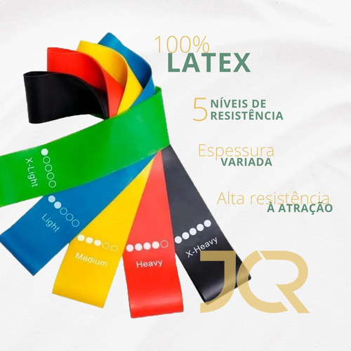 Imagem 3 de 9 de Kit 5 Faixas Elásticas Theraband Execicios Fisioterpia Yoga