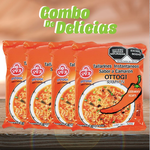 Ramen Fideo Instantaneo X 4 Pcs Ottogi Ramyon Coreano 120g