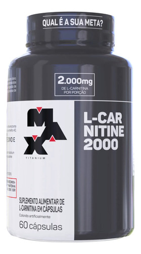 L- Carnitine 2000mg 60 Cápsulas - Max Titanium Sabor Sem sabor