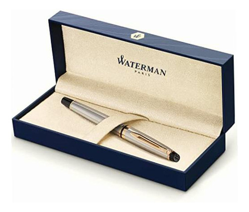 Pluma Waterman Expert Black Ballpoint Ct, Medium Point, Blue Color de la tinta Negro Color del exterior Gris