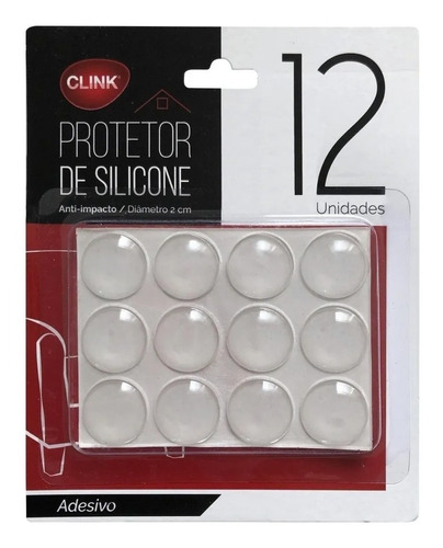 Kit 10un/protetor Adesivo Silicone Redondo C/ 12 Pçs Cor Transparente