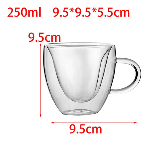 Alta Taza De Café De Pared Doble De Borosilicato