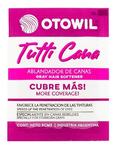 Otowil Tutti Cana Ablandador Canas Tintura Color X6 Sobres