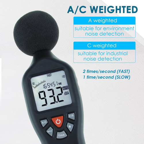Medidor De Decibelios Digital 30db A 130db Profesional