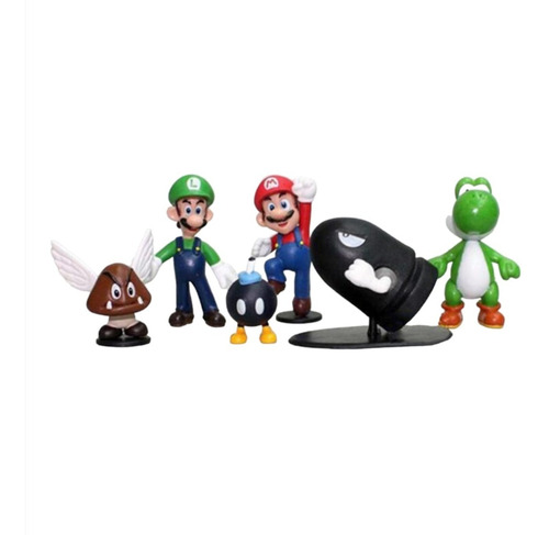Set 6 Figuras De Colección De Super Mario Bros 