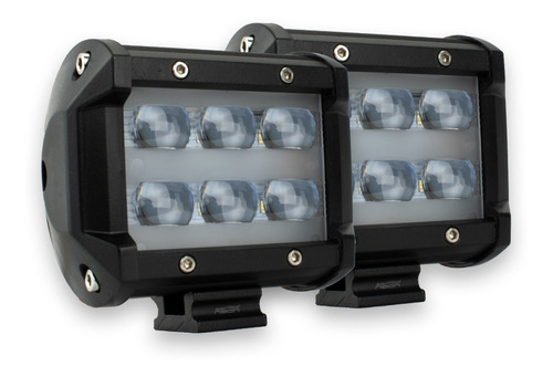 Par Faro 6 Led Auxiliar 18w Dually Lupa Cortada 4d Estrobo