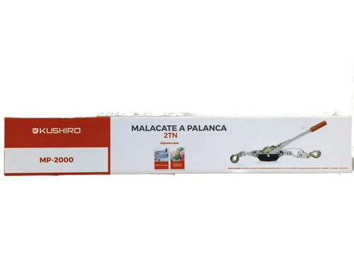 Imagen 2 de 5 de Malacate Aparejo Tipo Palanca 2tn Cable Acero 2,2mts