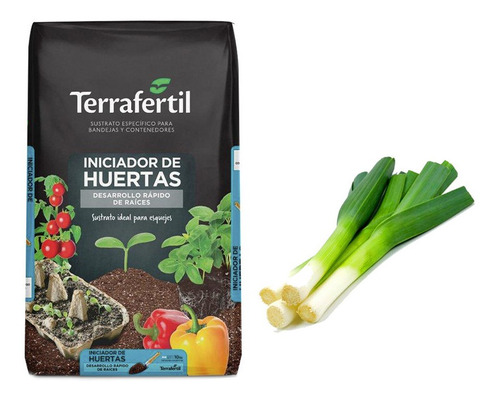 Sustrato Huertas Terrafertil 10lt Con Semillas De Puerro