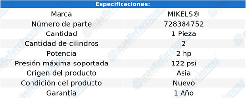Cabezal Para Compresor (2 Hp) Modelo Cpc-2 Mikels
