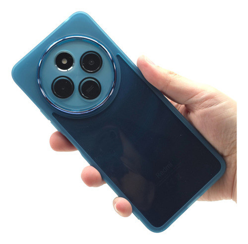 Kit Funda + Mica Poco C75 Protector Case Rigido Uso Rudo Balloon Cromo - Azul Poco C75