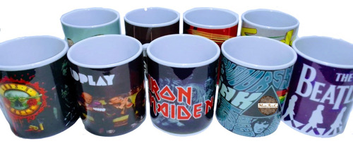 Mugs Personalizados De Colección Bandas De Rock (x1 Unid)