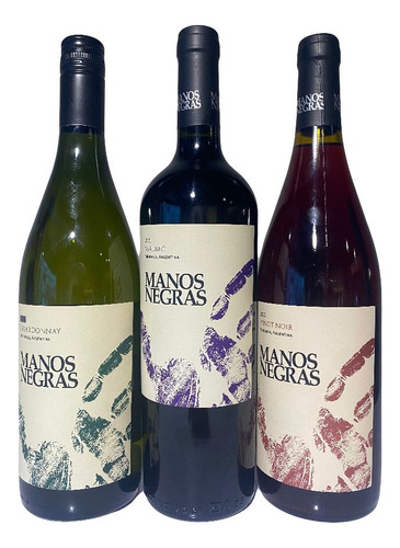 Combo Vino Manos Negras X3 Bot 1 Chardonnay 1 Malbec 1 Pinot