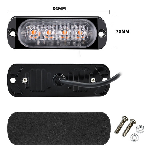 Kit 10 Strobo Automotivo Led Viatura Caminhão Branco Amarelo