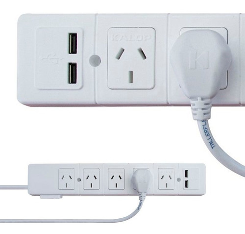 Zapatilla Prolongador Kalop 1,5mts 5 Tomas Blanca Usb