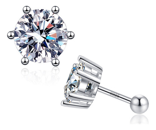 Pendientes De Tuerca Con Diamantes Moissanita De 1 Quilate P