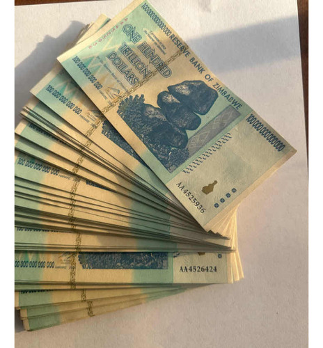 Billetes Zimbabwe 100 Trillones Papel Moneda