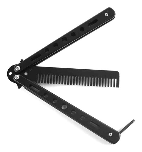 Canivete Butterfly Pente Sem Fio Inox Para Treinos Cor Preto