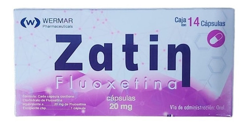 Zatin Fluoxetina 20 Mg 14 Capsulas Wermar Original