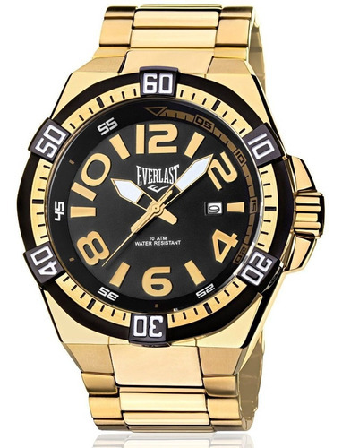 Relógio De Pulso Everlast Masculino Analógico Dourado E632