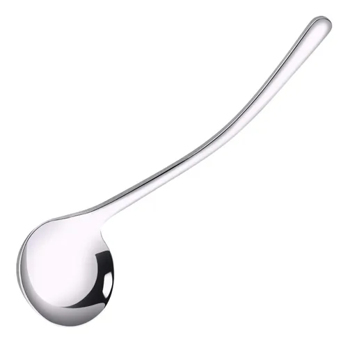 Hemoton Cuchara Sopa Mango Largo Acero Inoxidable Arroz Para
