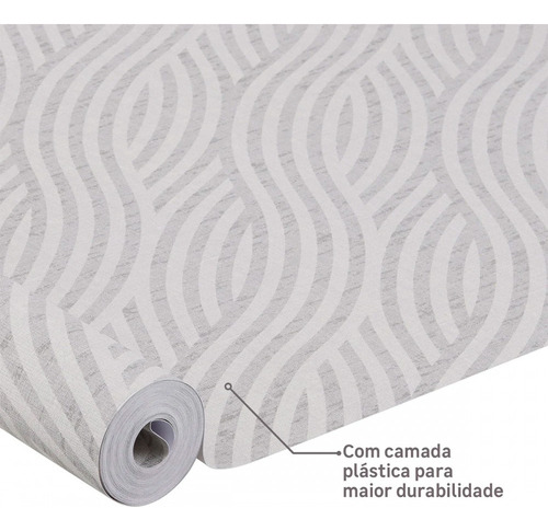 Papel De Parede Bobinex Uau Pp211 Ondas Listradas Cinza