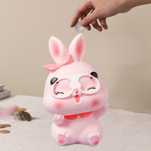 Hucha De Conejo, Hucha Con Bordes Redondos, Regalo De Rosa L