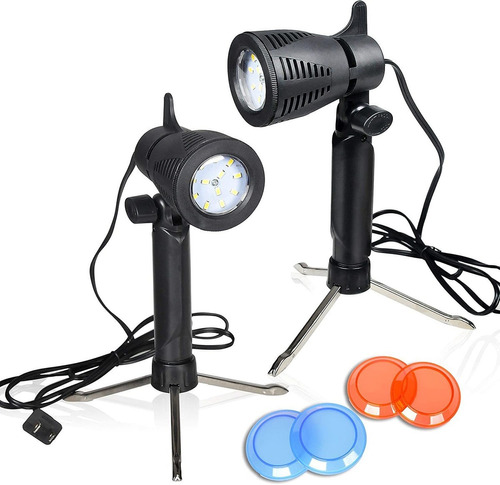 Emart Kit De Iluminación Fotografía Lámpara Led Filtros Gel Color de la estructura Negro