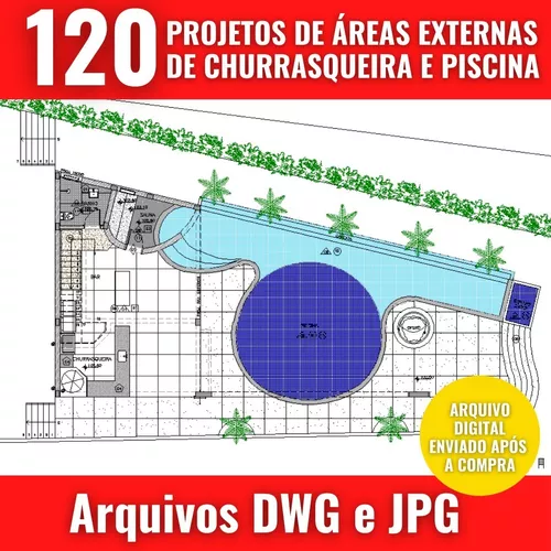 Projetos Área de Churrasqueiras e Lazer Dwg - Download