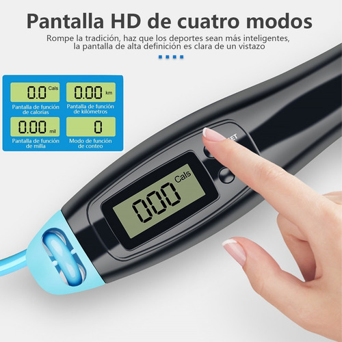 Imagen 6 de 9 de Cuerda Para Saltar Ajustable Con Contador Digital 2 Formas