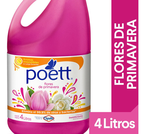 Poett Desinfectante  De Pisos Flores De Primavera  4l