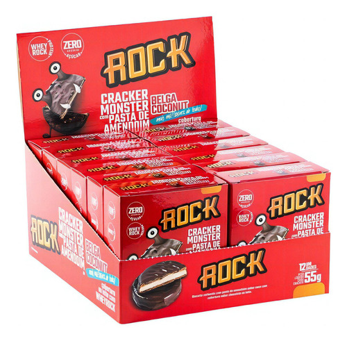 1 Biscoito Rock Cracker Pasta De Amendoim 55g Belga Coconut