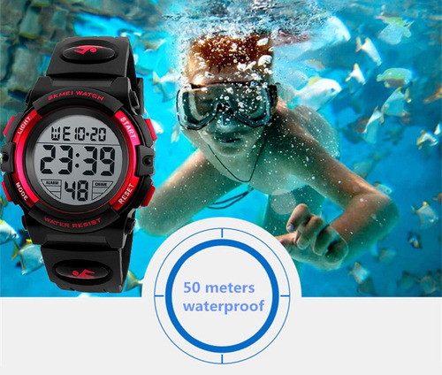 \/ Contra Agua Niño Sports Reloj Dama Deportivo Digital Led