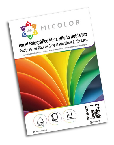 Papel Fotográfico Hilado Mate Doble Faz  A4/260g 50 Hojas