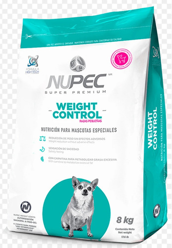 Imagen 2 de 3 de Nupec Control De Peso Weight Control Razas Pequeñas 8kg