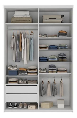 Closet Solteiro 100% Mdf 139,5cm 2 Gavetas Moutier