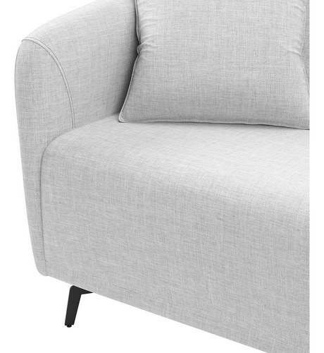 Sofá Living Confortável 3 Lugares Adams 180cm Linho Cinza