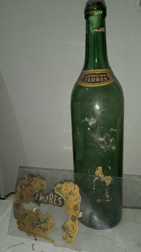 Antiguo Botellón De 1 Litro De Vidrio Para Decoración