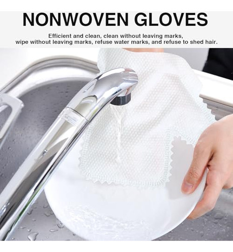 Guantes De Microfibra Blancos Para Limpieza Reutilizables 80