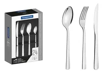 Comprar Cubiertos Tramontina Oslo de acero inoxidable para mesa\u002Fbarbacoa 24 piezas
